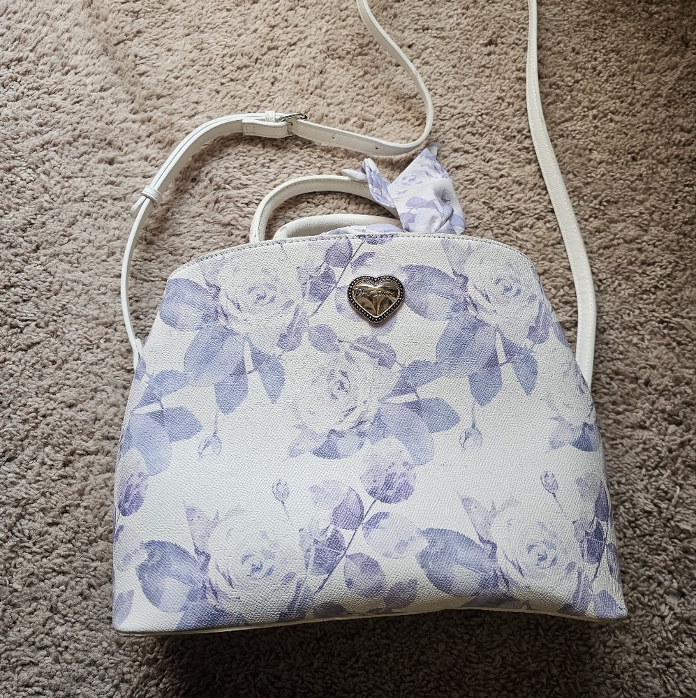 Betsey Johnson Lilac Floral Shoulder Bag